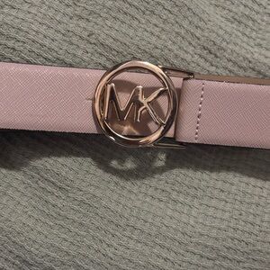 Michael Kors Blush Pink Belt with Gold Buckle